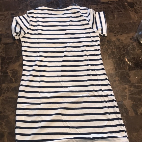 🎉Navy and White Striped Oversized T-shirt Dress! - Picture 7 of 7